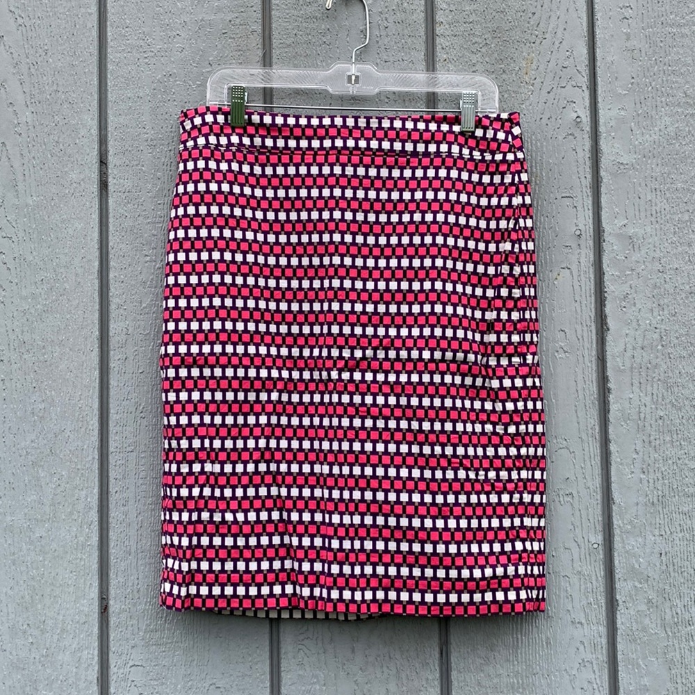 Ann Taylor Square Print Pencil Skirt